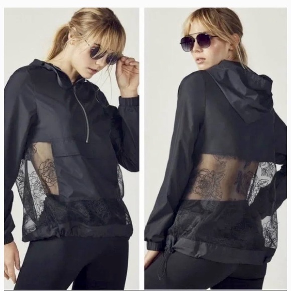 Fabletics mesh floral rain jacket coat - Picture 1 of 7